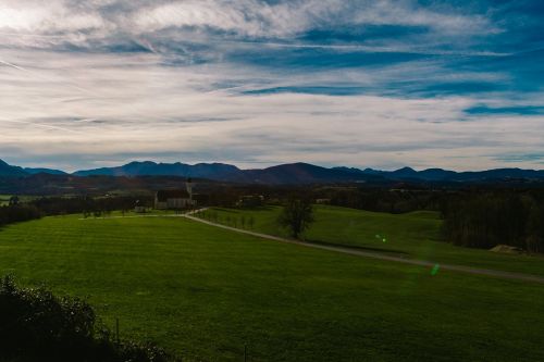 grass fields mountains