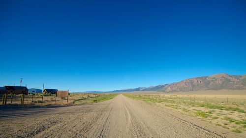 Gravel Road In Nevada Desert