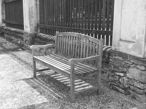 gray bench garden