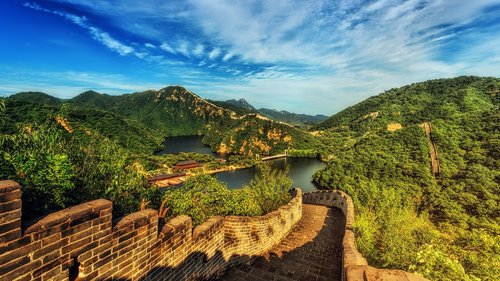 great wall  china  panorama