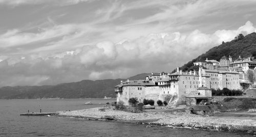 athos mountain greece monastery
