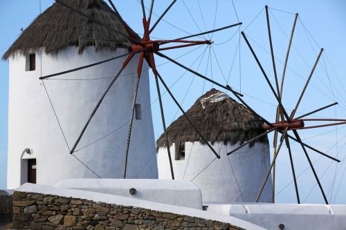 greece windmills mykonos