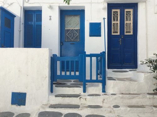 greece blue house