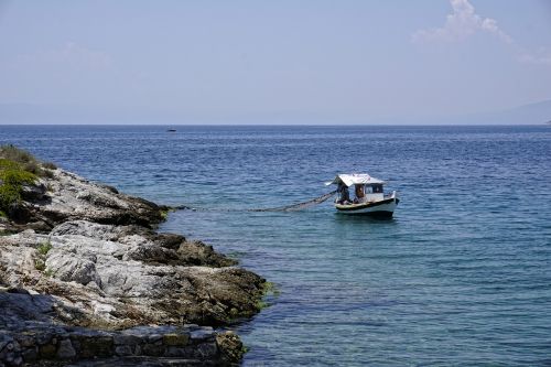 greece summer fishing boat