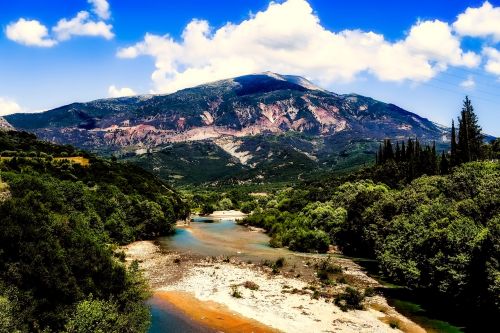 greece mountains river