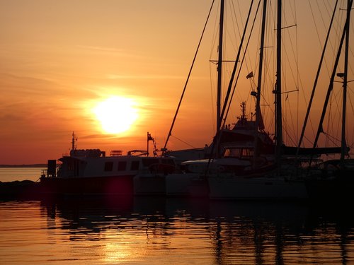 greece  port  sunset