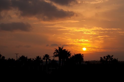 greece  sunset  orange