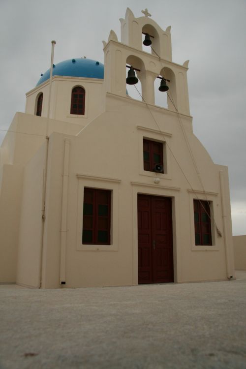 Greece Santorini Blue Roof Church