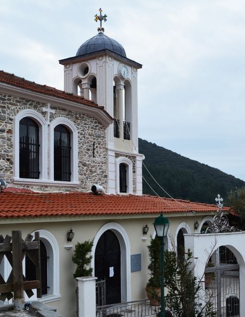 greek church cross tile roof