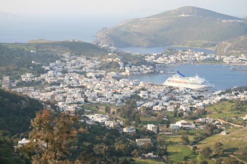 Greek Island Patmos Cruise Ship