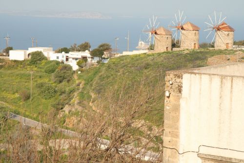 Greek Island Patmos Windmills