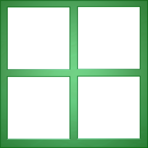 green frame window