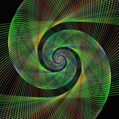 green spiral fractal