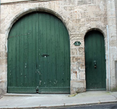 green doors entrances