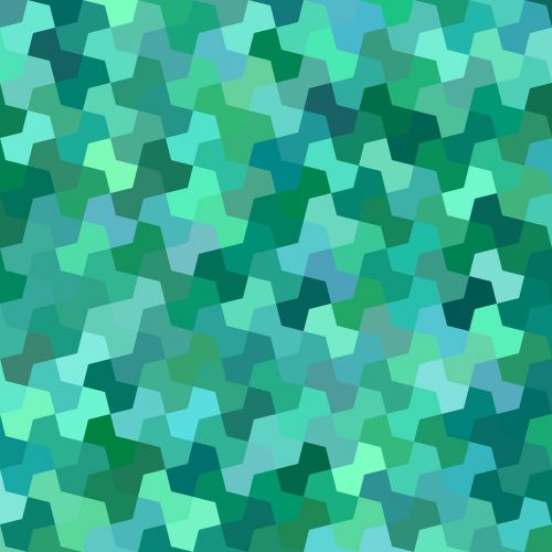 green mosaic geometric