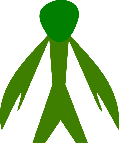 green alien long arms