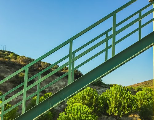 green  nature  stairs