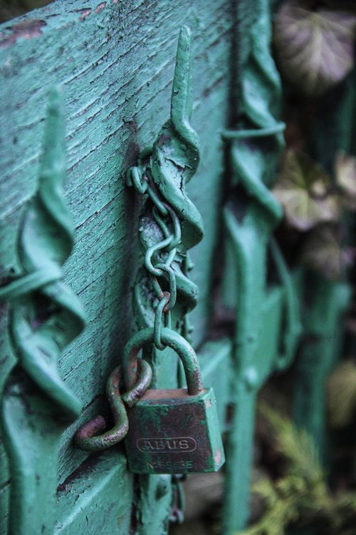 green  bluish  lock