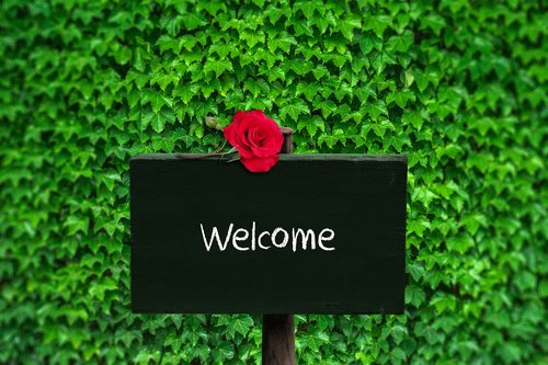 green  welcome  decoration