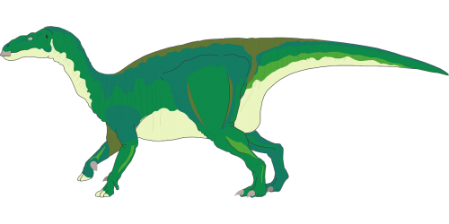 green dinosaur standing