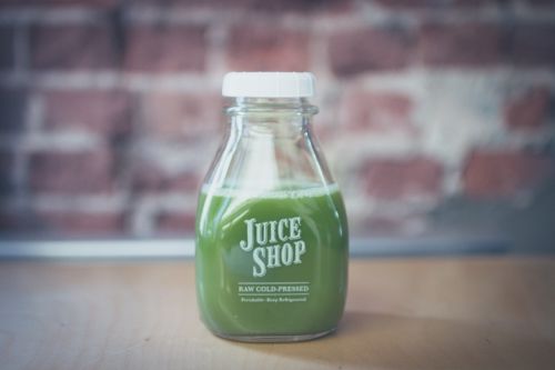 green juice bottle