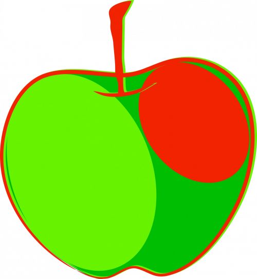 Green &amp; Red Apple Clipart