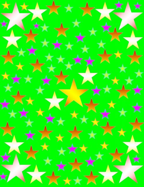 Green Background With Stars