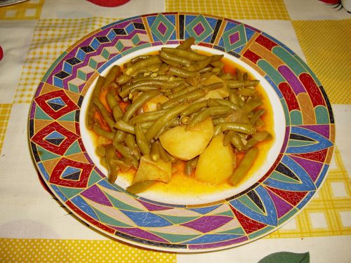 green beans boiled potatoes greek food