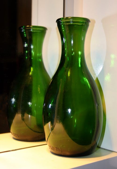 Green Bottle Mirror Image