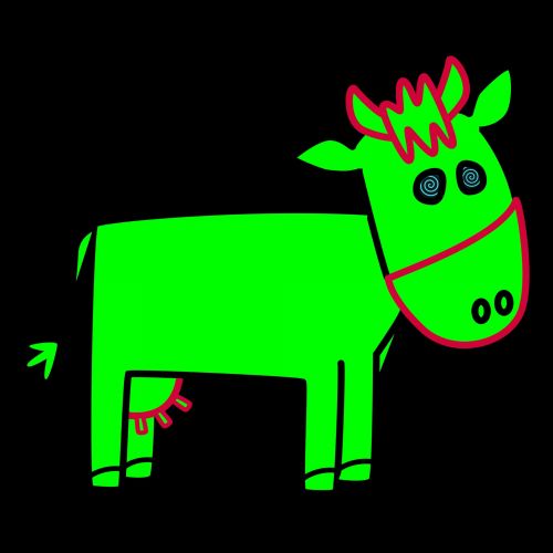 Green Cow Drawing