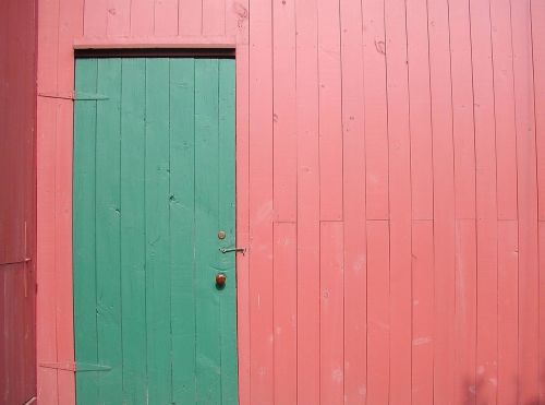 green door red wooden
