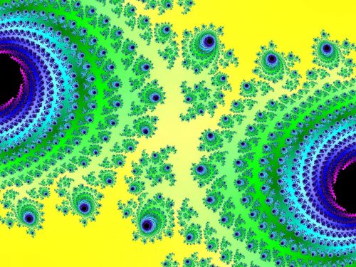 Green Fractal , Yellow Background