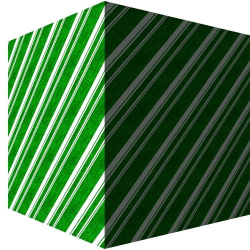 Green Gift Box With Diagonal Stripe