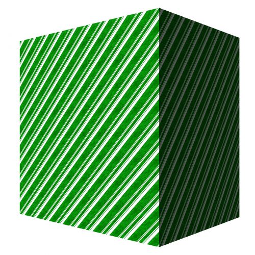 Green Gift Box With White Stripe