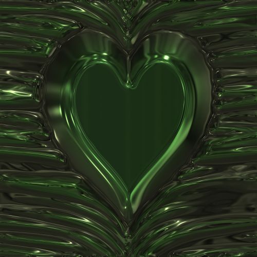 Green Glassy Heart