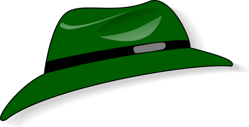 green hat fedora hat