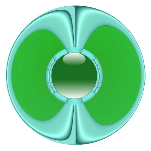Green On Green Glassy Button