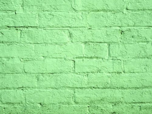 Green Painted Brick Wall