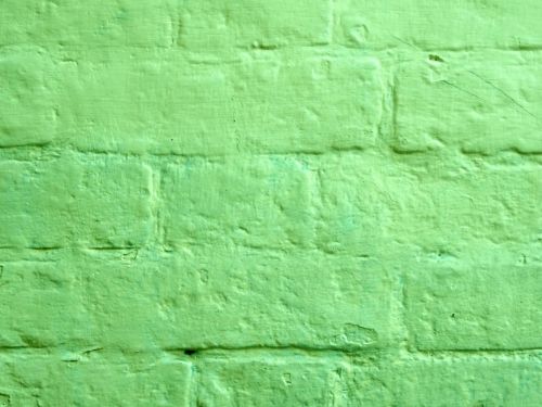 Green Painted Brick Wall