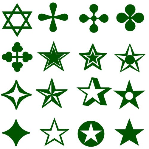 Green Stars Silhouettes