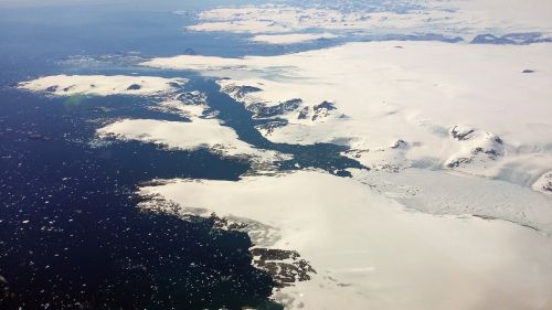 greenland snow aerial view