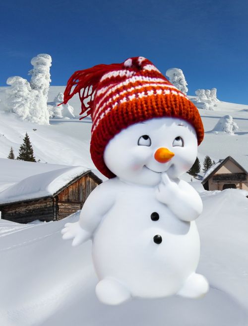 greeting card winter snow man