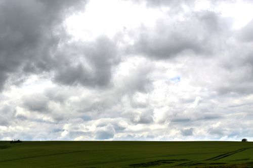 grey clouds field nature