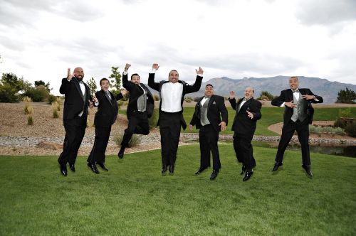 groom jump wedding