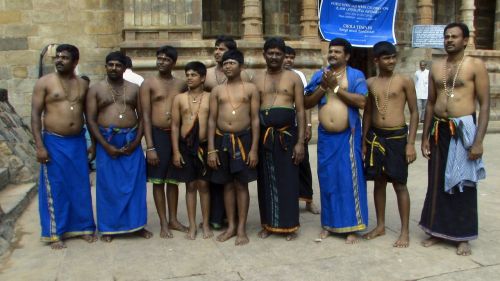 group of pilgrims darasuram india