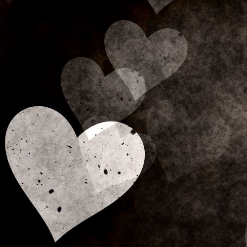 Grungy Black Hearts