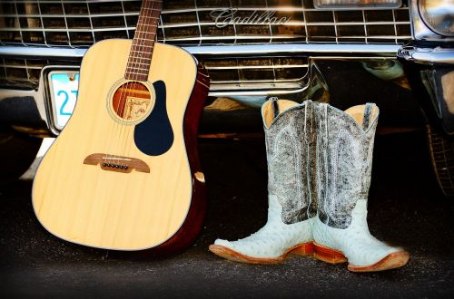 guitar cowboy boots cadillac