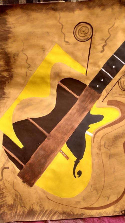 guitar abstract painting