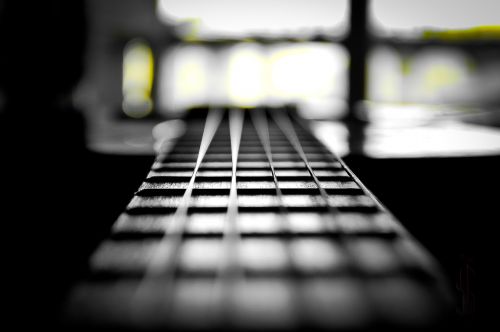 guitar black white music