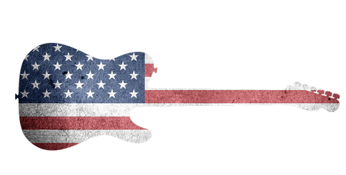 guitar  american  flag